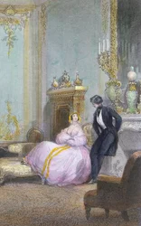 Couple discutant, (détail)